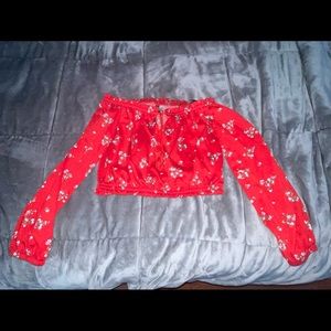 Brand: H&M Size: Small Colour: Red with flower Design over it